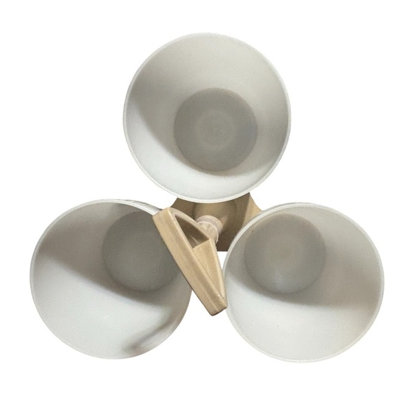 Vintage  70s Tupperware Tan Beige Almond CONDIMENT CADDY SET with Lids trio - Picture 4 of 5